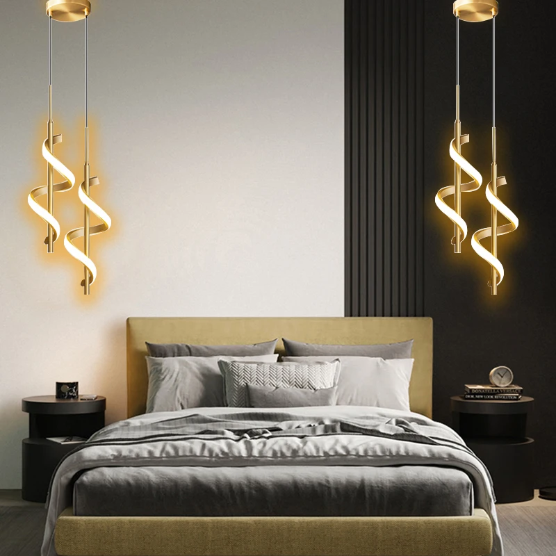 

2 Heads Modern Led Pendant Hanging Lamp for Ceiling Bedroom Bedside Nordic Home Decor Living Lighting Fixture Source Illuminant