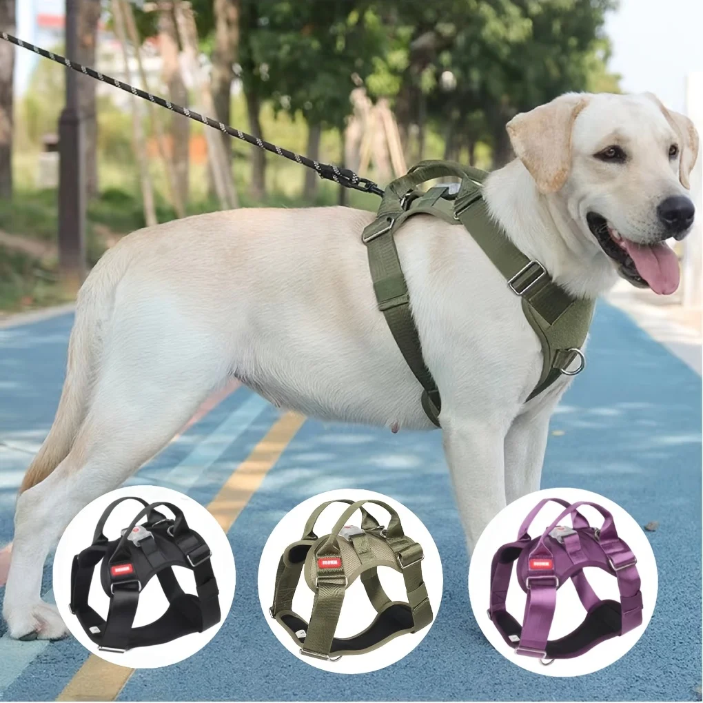 

Тактическая шлейка ZOOBERS для собак, не тянется, с легкой ручкой, светоотражающая, для больших собак, рабочая тренировка K9