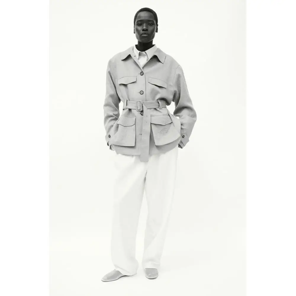 Куртка-карго H M oversize серого цвета