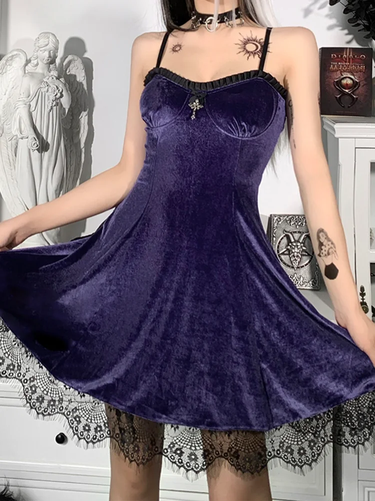 Женское платье с открытой спиной InsGoth готическое сексуальное черное в стиле