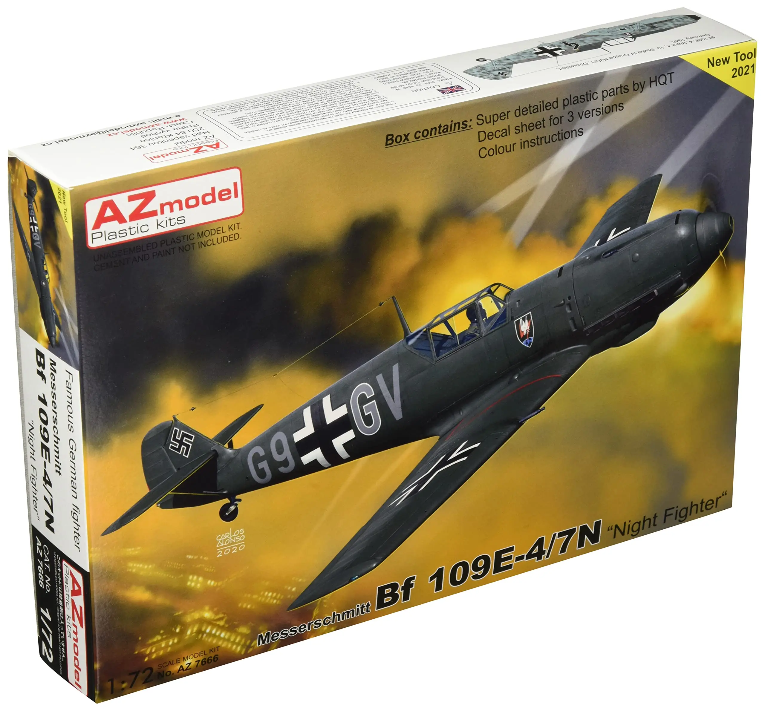 Пластиковая модель Мессершмитт Bf109E-4/7N AZ Model 1/72 |