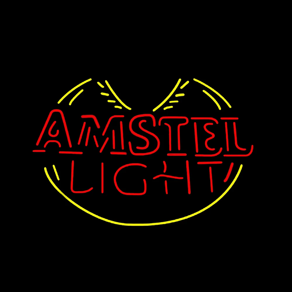 

Amstel Light Beer Sign Custom Handcrafted Real Glass Tube Bar KTV Motel Store Advertise Decoration Display Neon Lamp 24"X 20"