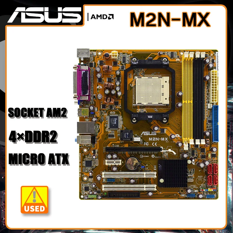 ASUS M2N-MX Socket AM2 Motherboard DDR2 PCI-E 16X USB2.0 Micro ATX NVIDIA NF6100-430 For  Athlon 64 X2 5200+  64 3800+  cpus