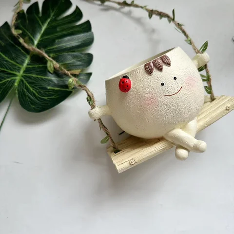 Подвесные горшки для суккулентов  Planter со smiling face