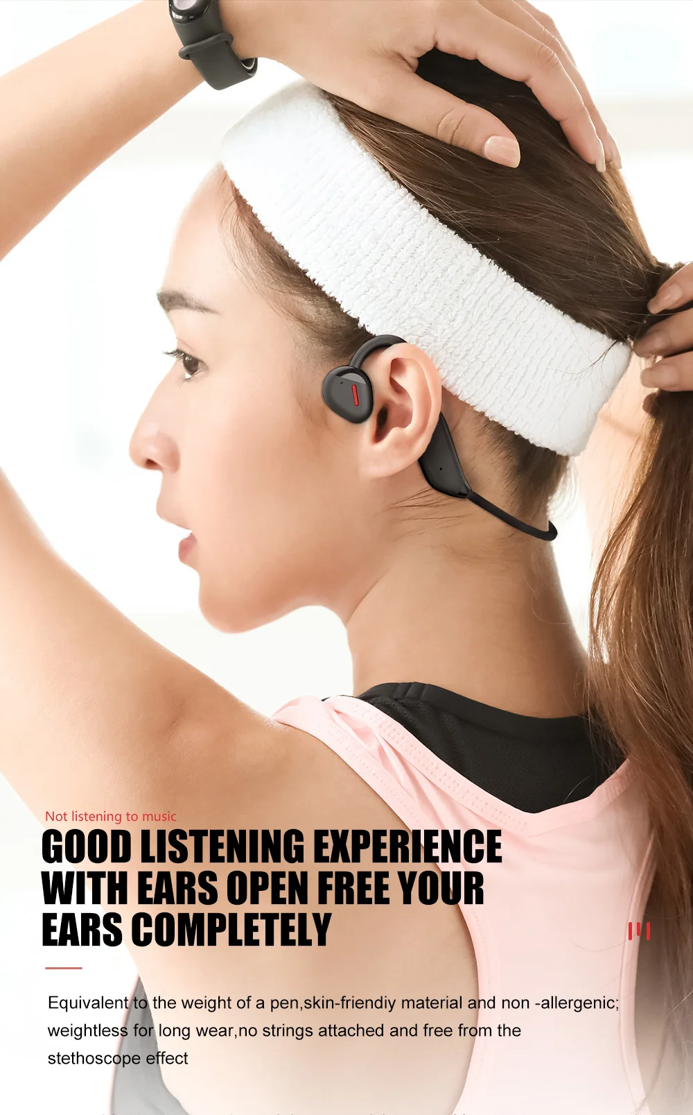 

Hot Sell Bluetooth Neckband Headsets with Open-ear Design and Stunning Sound Quality for Music and Sports Lovers