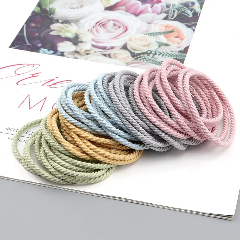 

50 Pieces, New in Threaded Hair Rings, High Elastic Headband for Children, Adult Rubber Bands, Hair Accessories for Girls