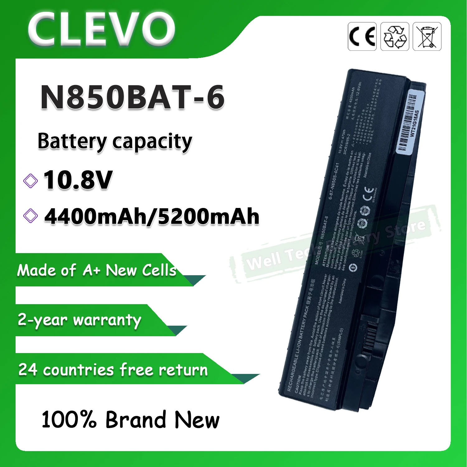 N850BAT-6 Аккумулятор для ноутбука CLEVO/SAGER T50 ti-c Clevo N850HC N850HJ N850HJ1 N850HK1 N850HN Series N870HC N870HJ1