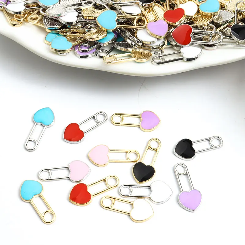

Эмалевые подвески-клипсы в форме сердца для сережек, аксессуары для подвесок ручной работы, изготовление ювелирных изделий
