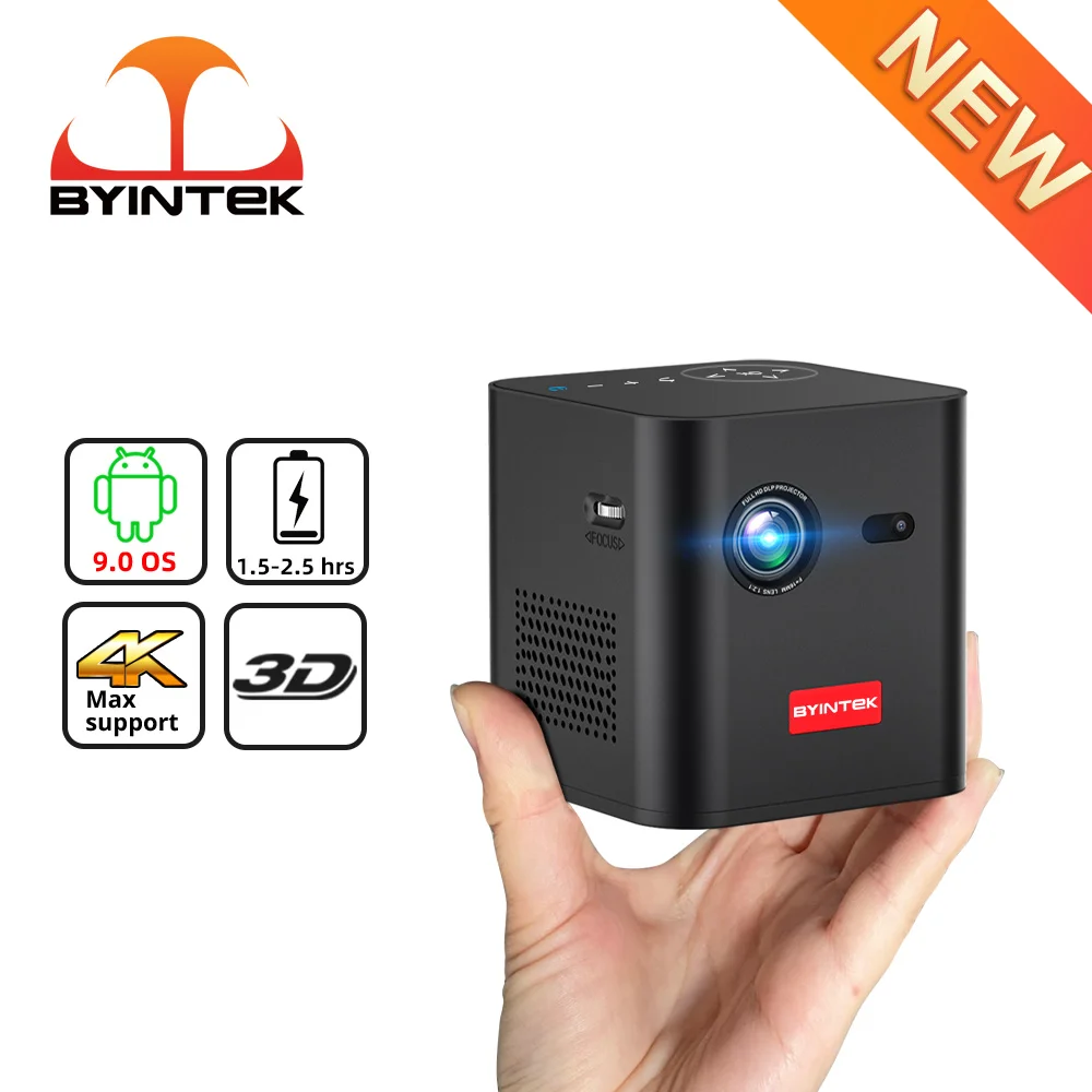 BYINTEK P19 Pico Mini 3D Smart Android WIFI TV Video LED DLP портативный проектор для Full HD 1080P мобильный