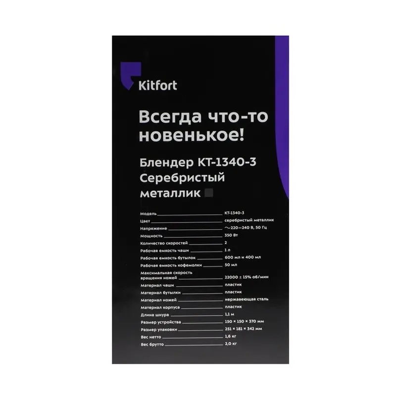 2.2 2 2.4 1340 03 статус. Блендер Kitfort кт-1340-3/1.