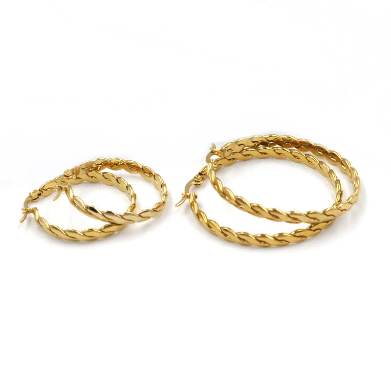 Новые популярные позолоченные металлические круглые серьги FYSARA с S-образной