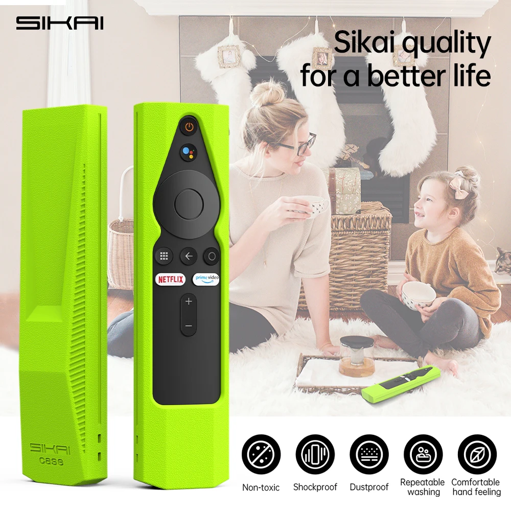 

Sikai Ударопрочный силиконовый защитный чехол премиум класса для Mi TV Stick 4K Smart Remote Control водонепроницаемый чехол SIKAI