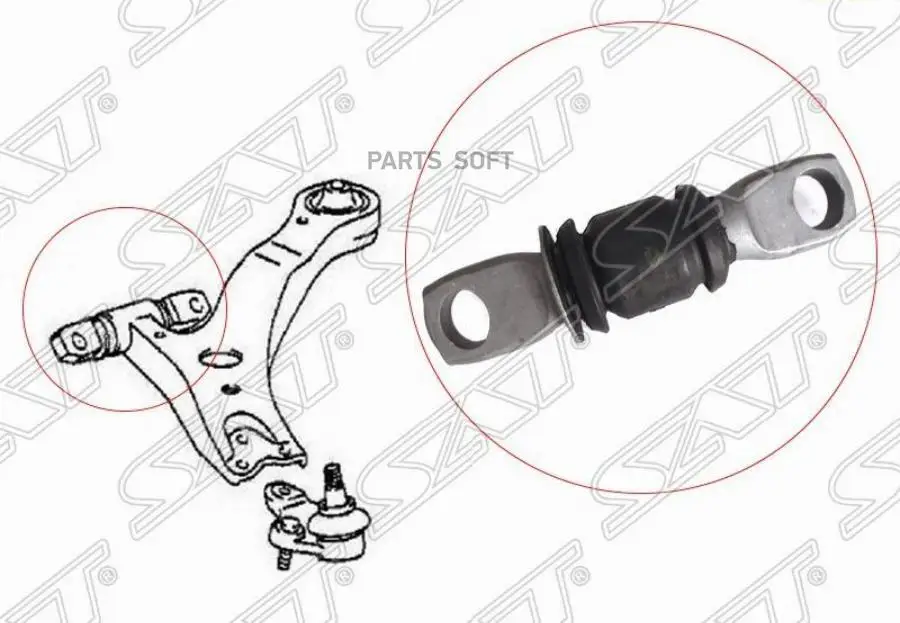 SAT ST4865433050 САЙЛЕНТБЛОК FR ПЕРЕДНЕГО НИЖНЕГО РЫЧАГА CAMRY WI