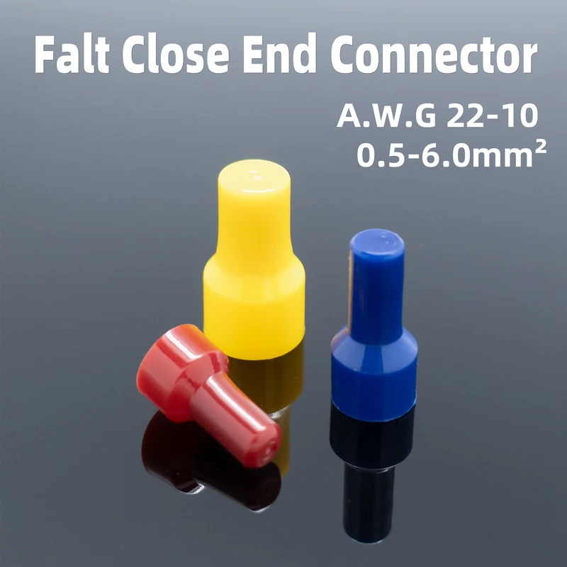 

Nylon Insulated Flat Closed End Caps Connector Use For Awg22-10 Wire Terminal Pressure Line Car Audio Cable Crimp Splice