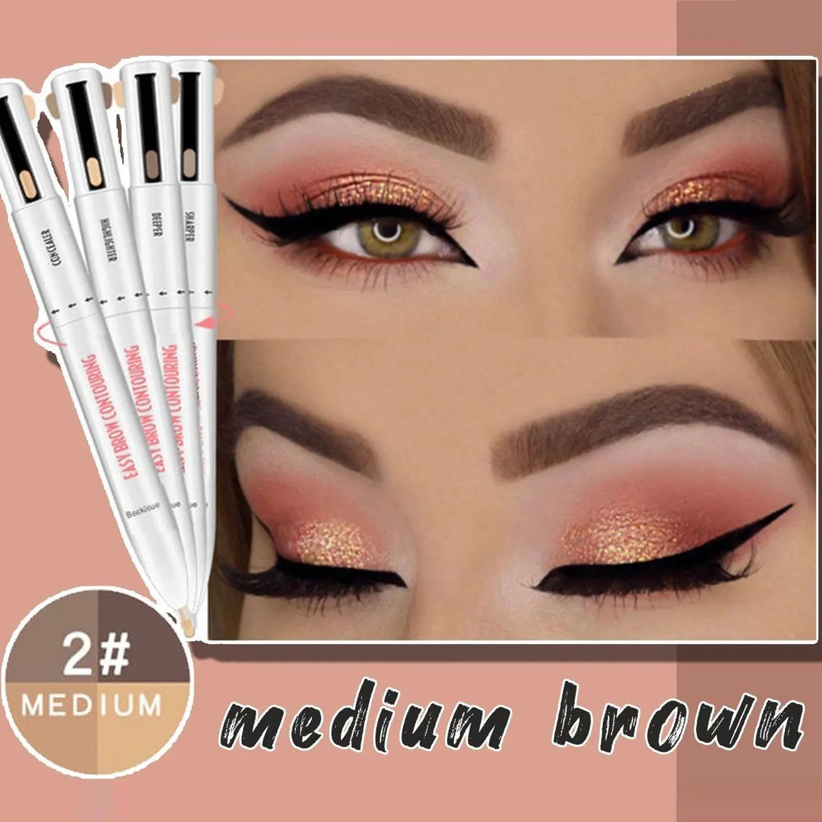 Многофункциональная ручка для контурирования бровей 4 в 1 Blonde Light Brown