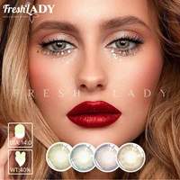 freshlady 1pair lenses for colored eyes natural iris yearly beauty pupil makeup color contact lens annual diopter contact lens