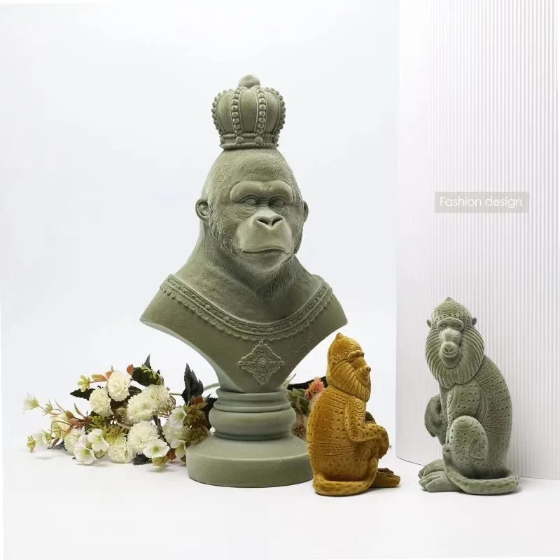 

Flocked Ornaments Monkey Nordic Luxury Living Room Decoration Resin Artifact Birthday