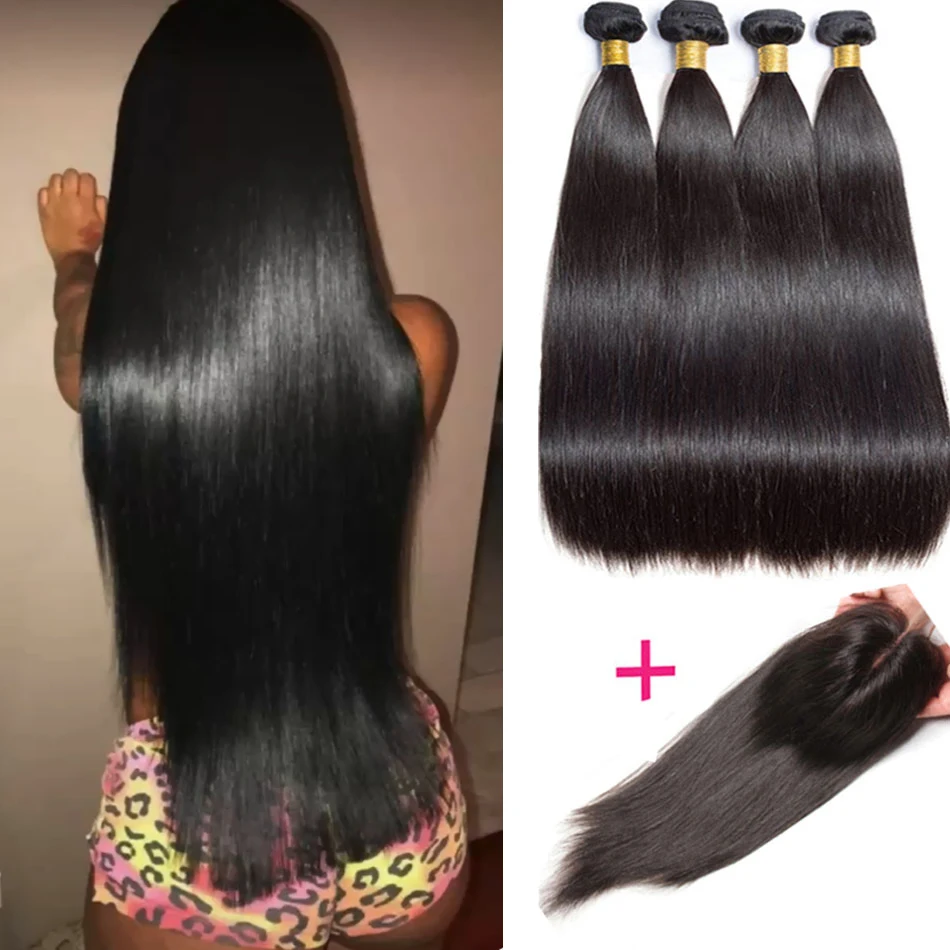 

Bone Straight Bundles With Closure Brazilian Human Hair Bundles With Closure 3Bundles With Frontal Virgin Human Hair Extensions