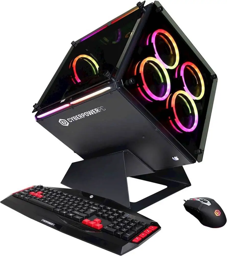 

Новый игровой настольный компьютер CyberPowerPC, Intel Core i9-9900K 16 Гб памяти NVIDIA GeForce RTX 2080 Ti 4 ТБ HDD + 500 Гб SSD, черный SCLC2400