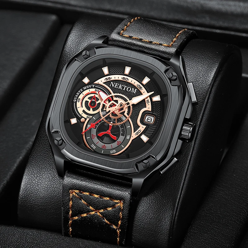 Светящиеся водонепроницаемые мужские часы высококачественные кварцевые