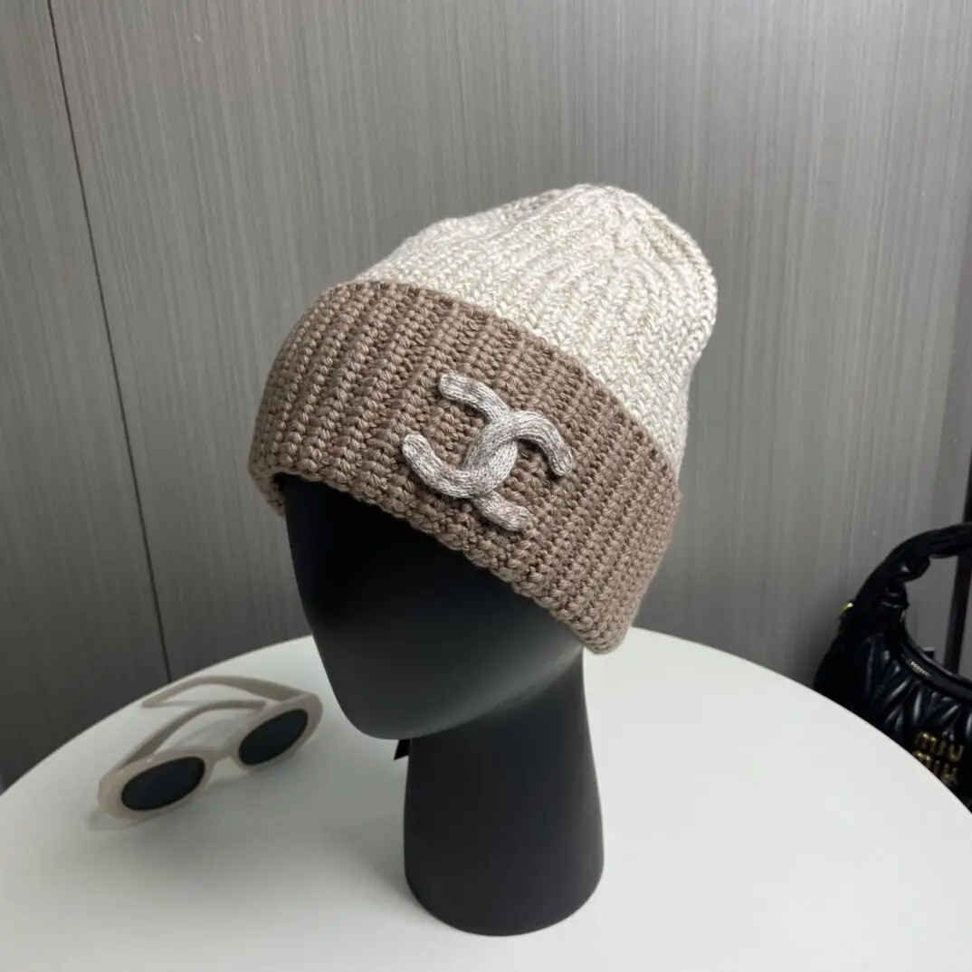 Вязаные Эластичные Bini Chanel Женские Зимние Теплые Шапки Для Мужчин Роскошные
