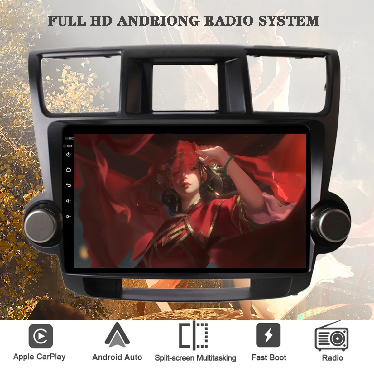 Восьмиядерный 10 1 &quotAndroid 13 8G 128G автомобильный радиоприемник FM AM GPS DVD Navi для Toyota