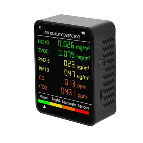 6 в 1 многофункциональный детектор качества воздуха PM2.5 PM10 HCHO TVOC CO CO2 формальдегид монитор ЖК-дисплей домашний тестер