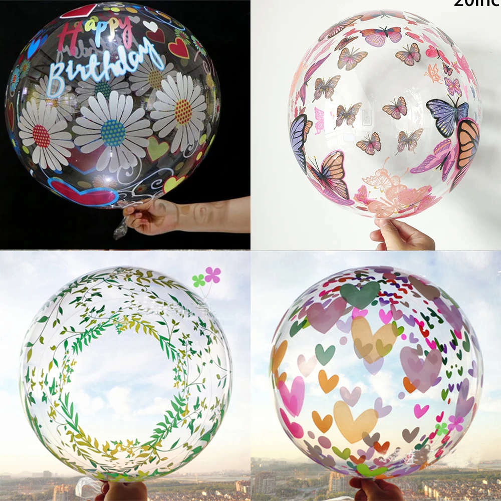 

20inch love flower butterfly Printed BOBO Balloon for kids Birthday decor Baby Shower wedding Birthday Party Decoration Balloon