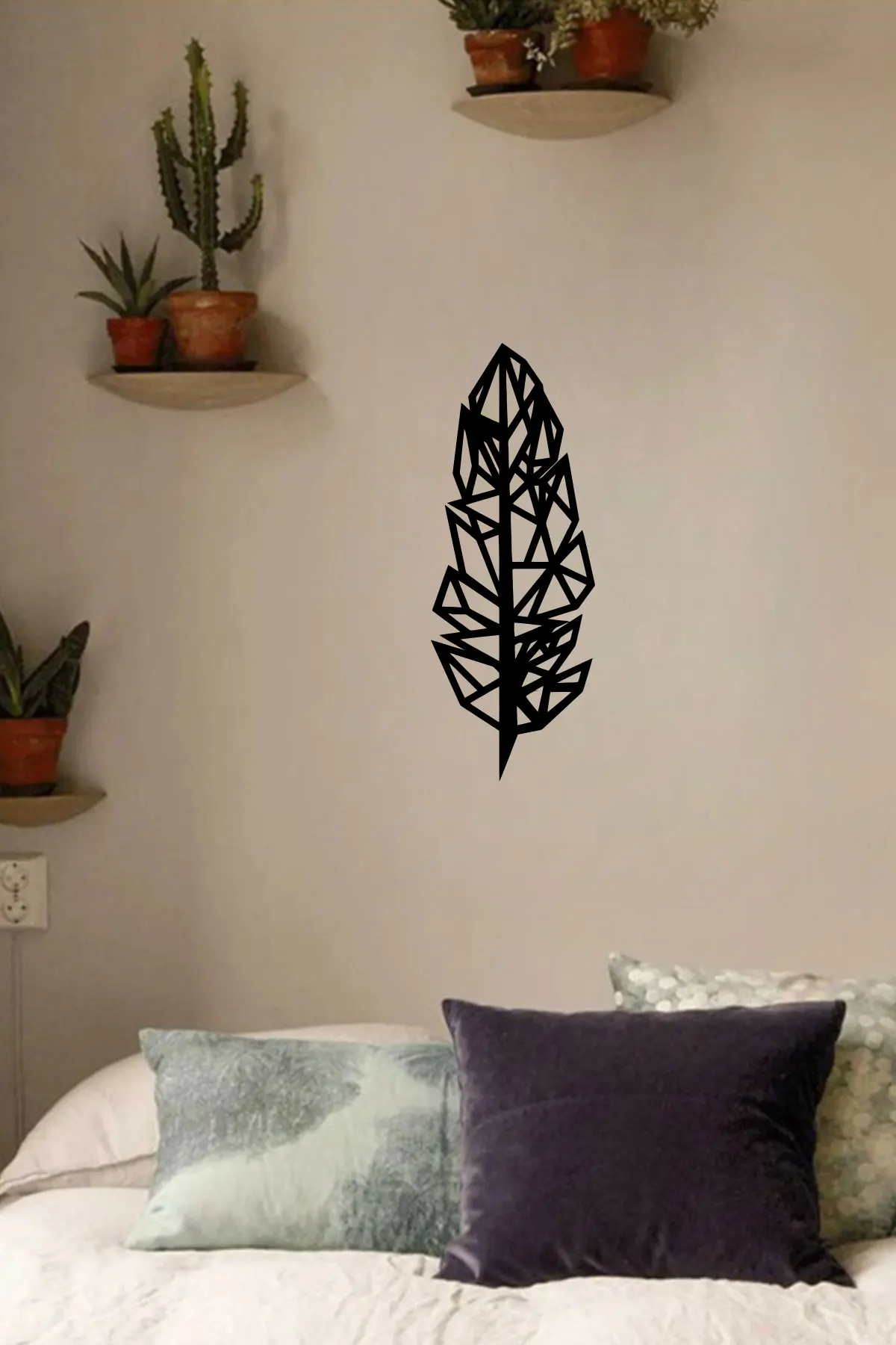 

Origami Bird Feather Wood Wall Art Wall Room Home Access 18x50cm Office Living Room Bedroom Kitchen