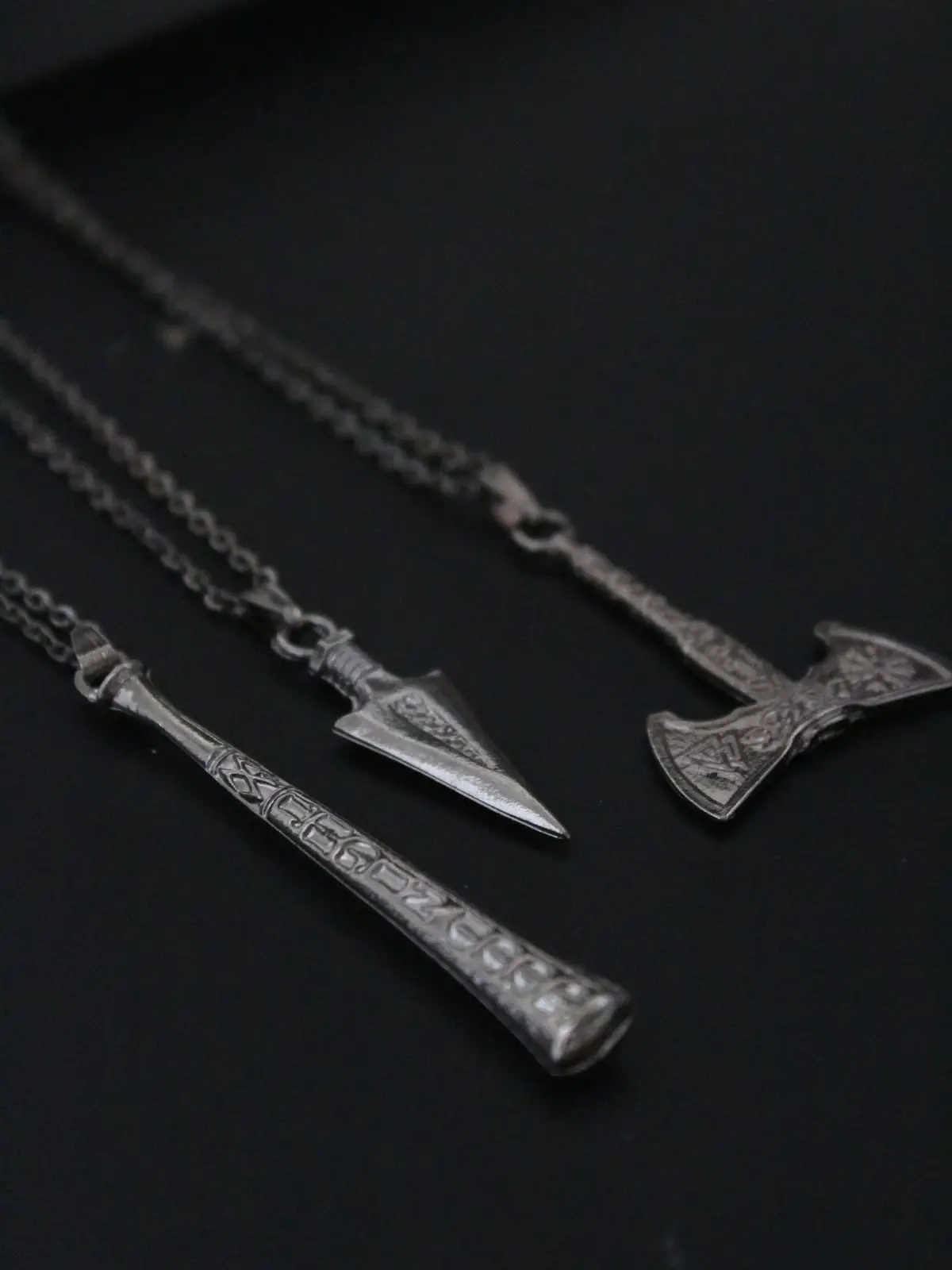 3 шт. в упаковке, копье Triagle, бейсбольная бита, набор мужских копченых ожерелий Viking Ax