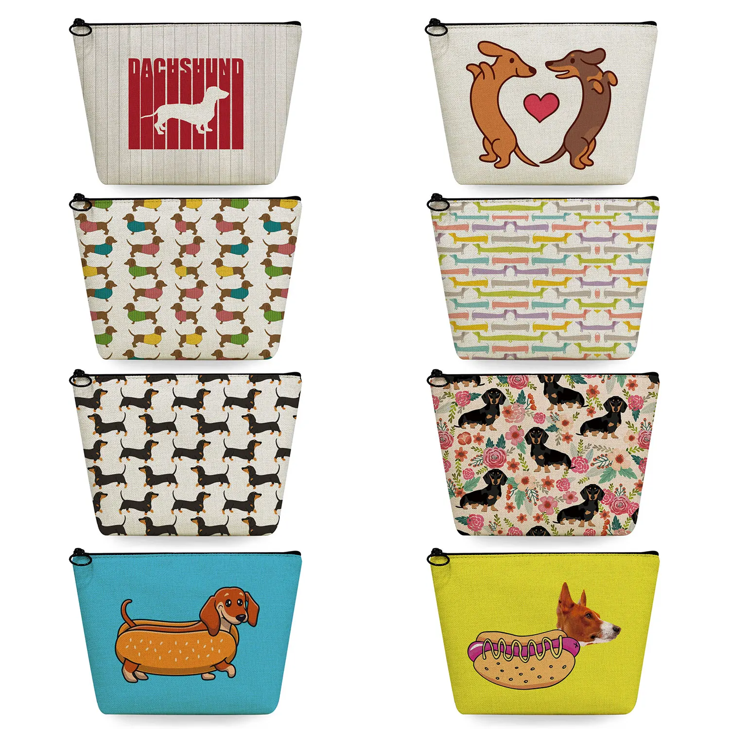 Высококачественная женская косметичка органайзер с рисунком таксы и собаки