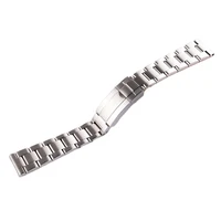 rolamy 20mm silver brushed stainless steel replacement wrist watch band strap bracelet with oyster clasp for rolex seiko tudor
