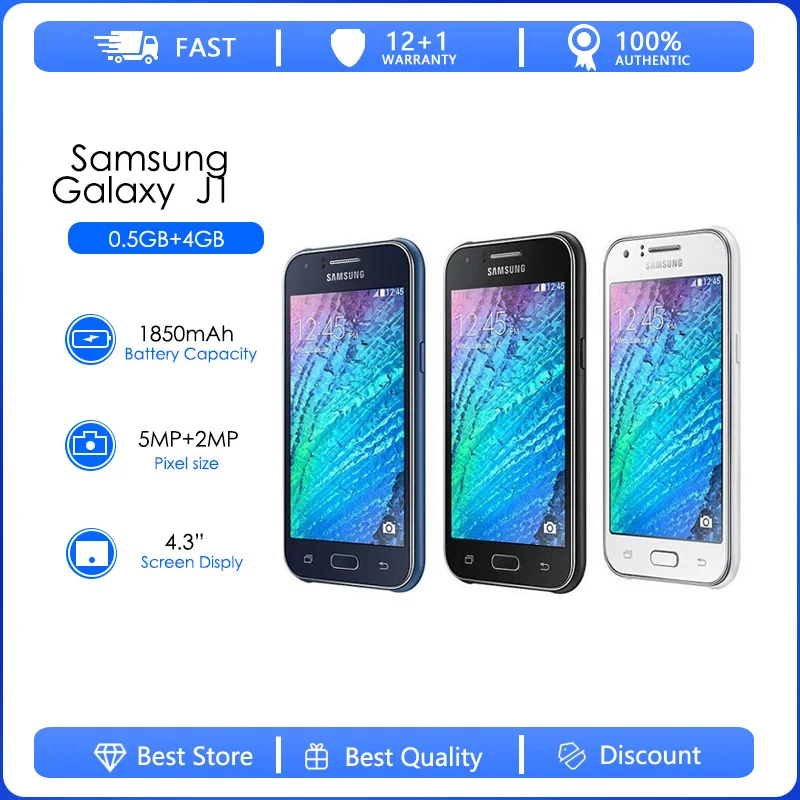 

Восстановленный Samsung J1, Оригинальный сотовый телефон Samsung Galaxy J1 J100, Android, 4 Гб ПЗУ, Wi-Fi, GPS, четырехъядерный, 4,3 дюйма
