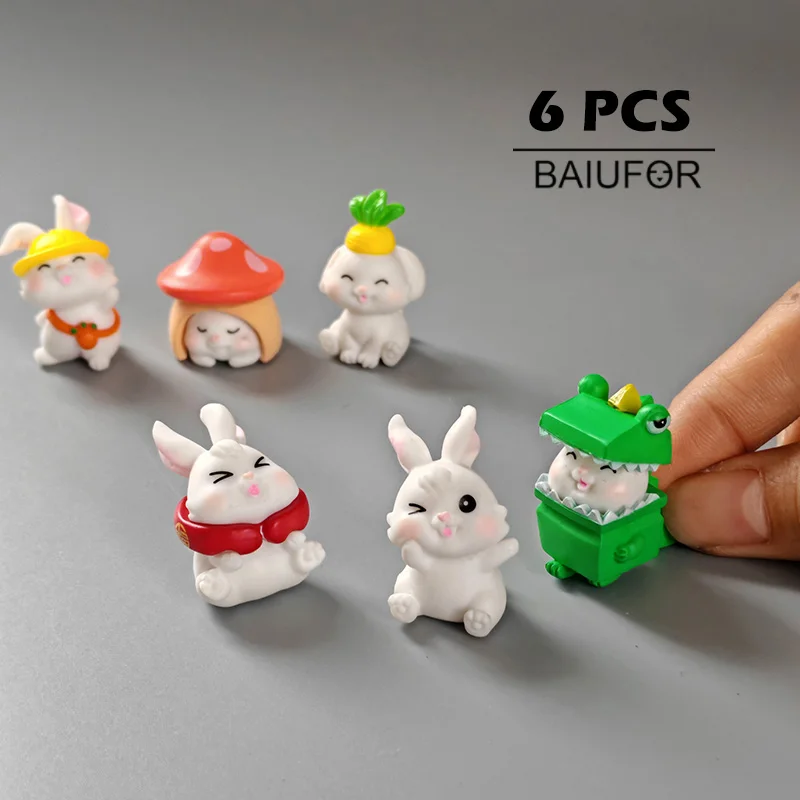 6-10 шт. фигурка кролика-динозавра морковного кролика домашнего декора миниатюра