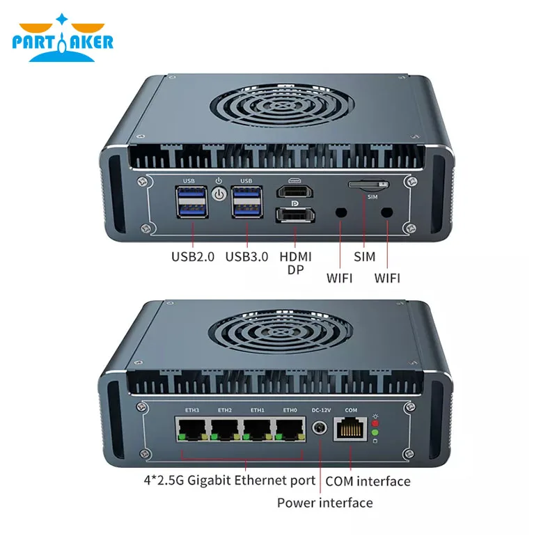Брандмауэр Мини-ПК 4 x Intel i226 2.5G LAN 12-го поколения Soft Router Core i7 1265U i5 1235U i3 Pentium 8505 pfSense