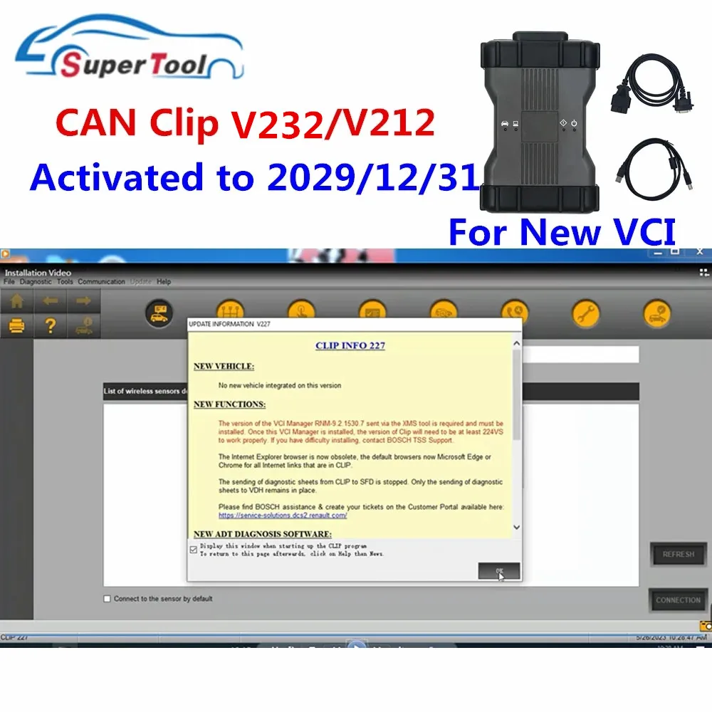 Фото Новейшее диагностическое программное обеспечение Can Clip V229 V227 для Renault OBD2 Can Clip V225 + Reprog V191 + Pin Extractor V2 обновление данных до 2023 №1