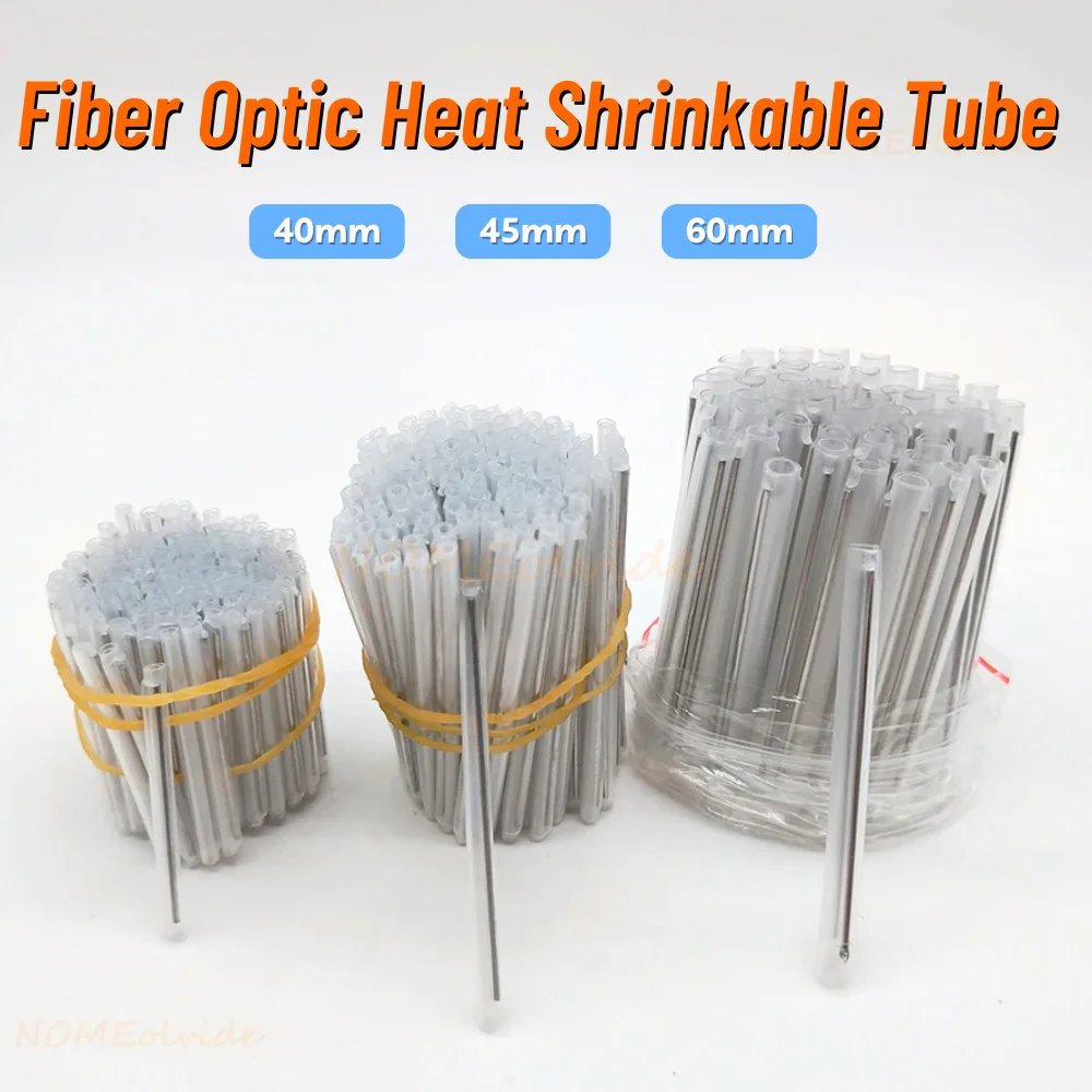 500 pièces Tube thermorétractable 40/45/60mm 1pin 2pin Smoove Fiber optique épissure protecteur Tubo câble thermorétractable manchons