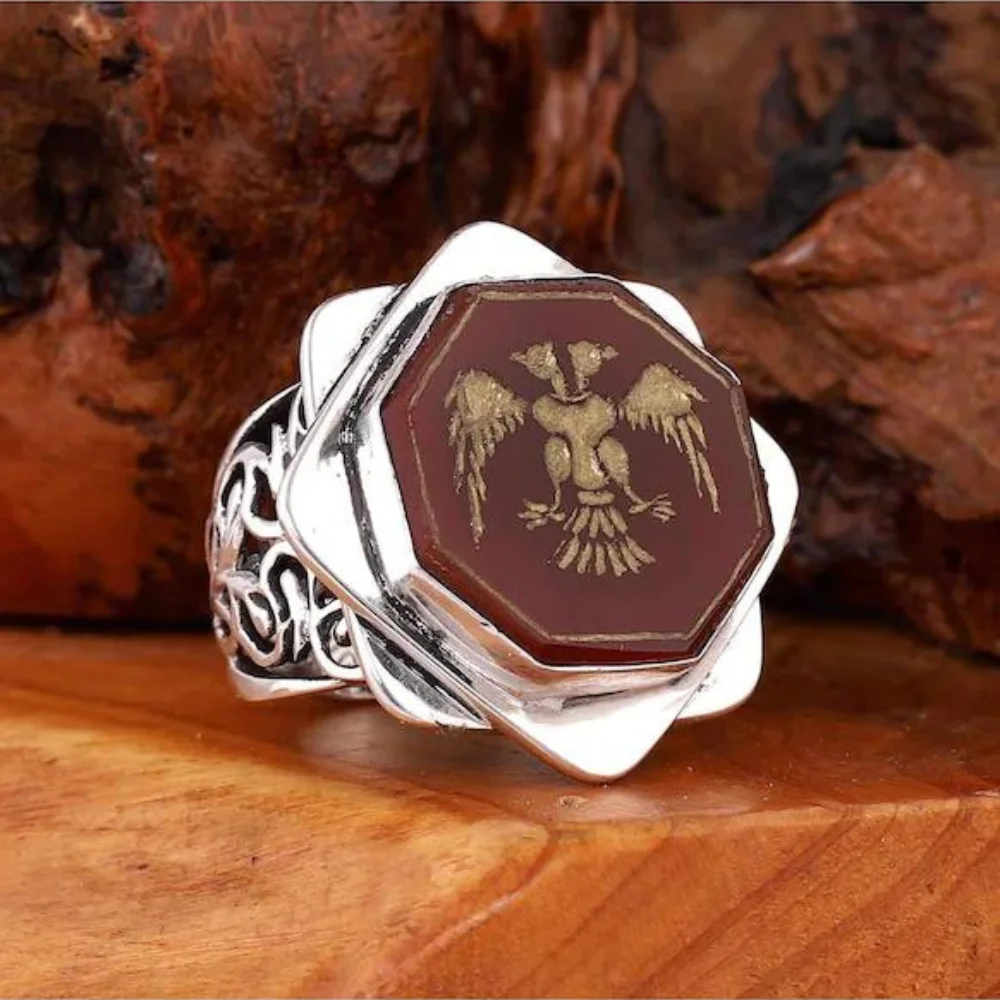 

925K Sterling Silver Ring,Exclusive Jewelry Unique Design Gift For Him 2022 Fashion Double Eagle Head