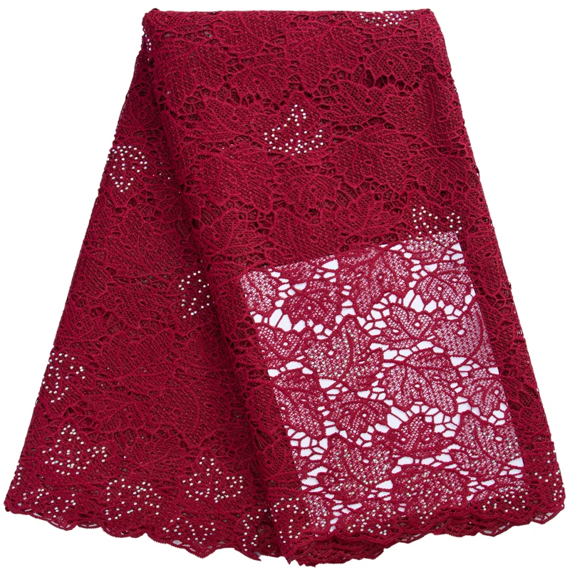 

Kalume African Water Soluble Lace Fabric with Beads 2023 High Quality Nigerian Lace Fabric for Woman Wedding Dresses F3078