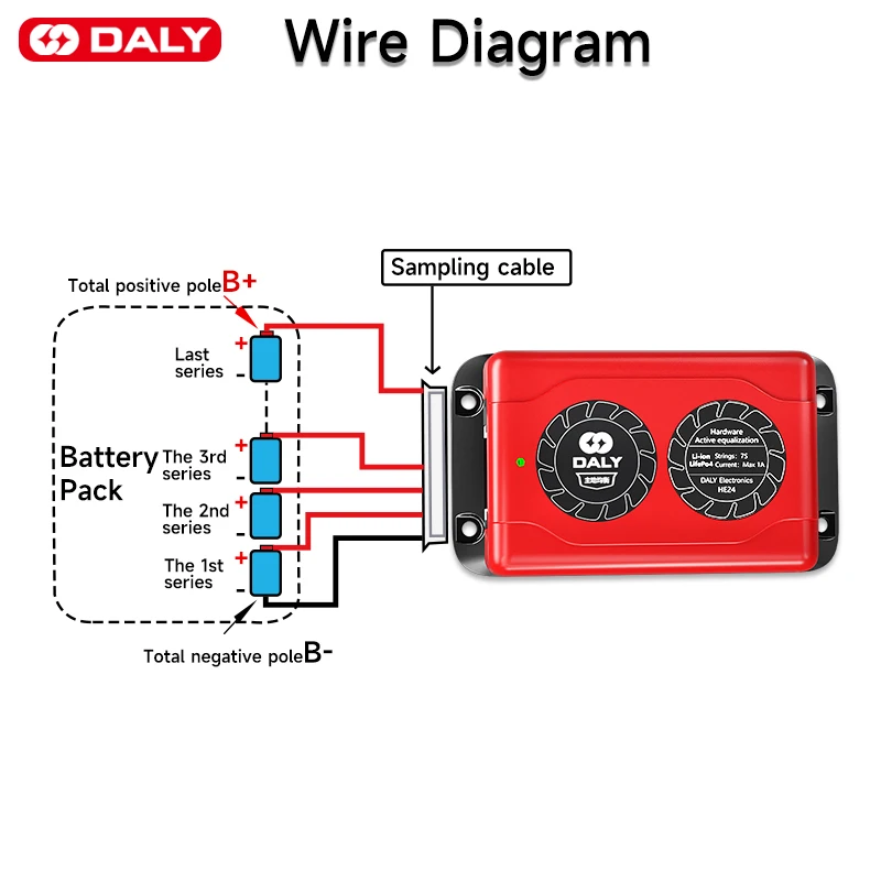 Фото Умный активный эквалайзер Daly lifepo4 bms battery, эквалайзер 4S12S 8S16S 20S 24SBMS, аксессуары для активного баланса 1A 12V24V36V48V60V72V №5