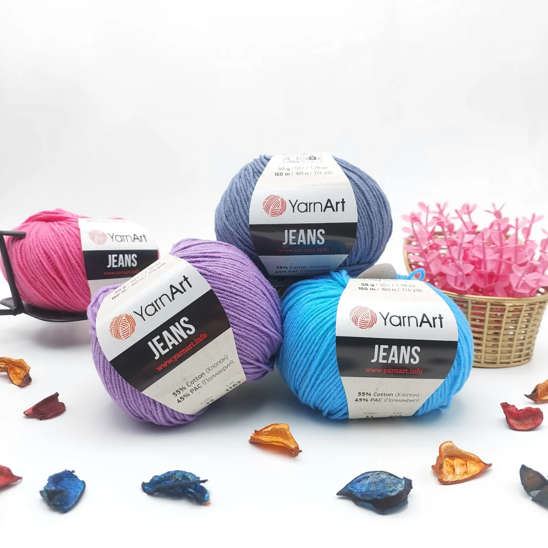YarnArt Jeans Soft Cotton Yarn for Hand Knitting Amigurumi Craft Crochet Thread DIY Baby Knitwear Blanket Sweater Shawl Ornament