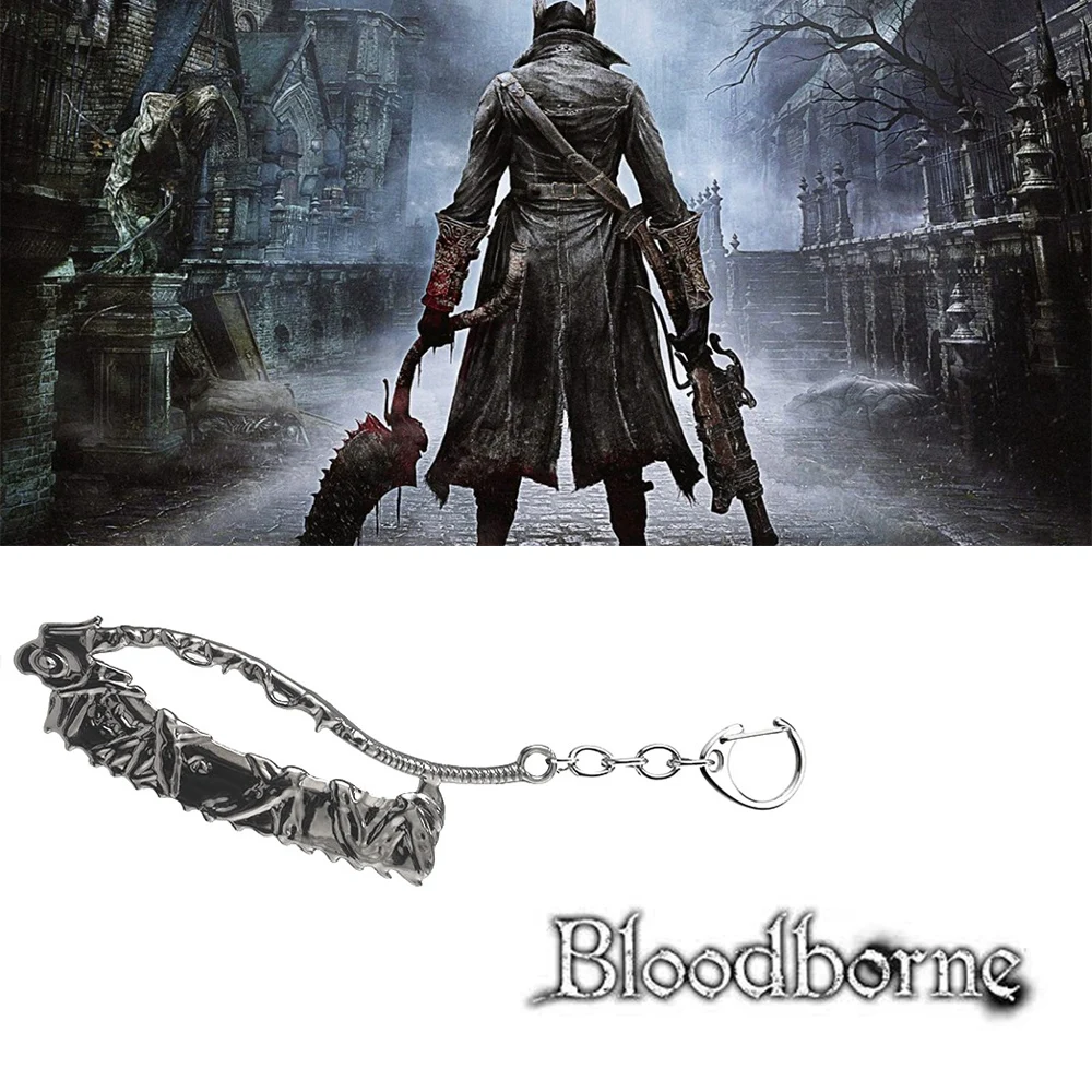

Game Bloodborne Keychain Serrated Machete Metal Graphic Pendant Cosplay Keychain Men's Car Decoration Accessories