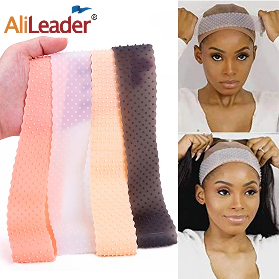 

Новинка, силиконовые аксессуары, Нескользящая силиконовая повязка на голову для парика, прозрачная бежевая силиконовая эластичная повязка...