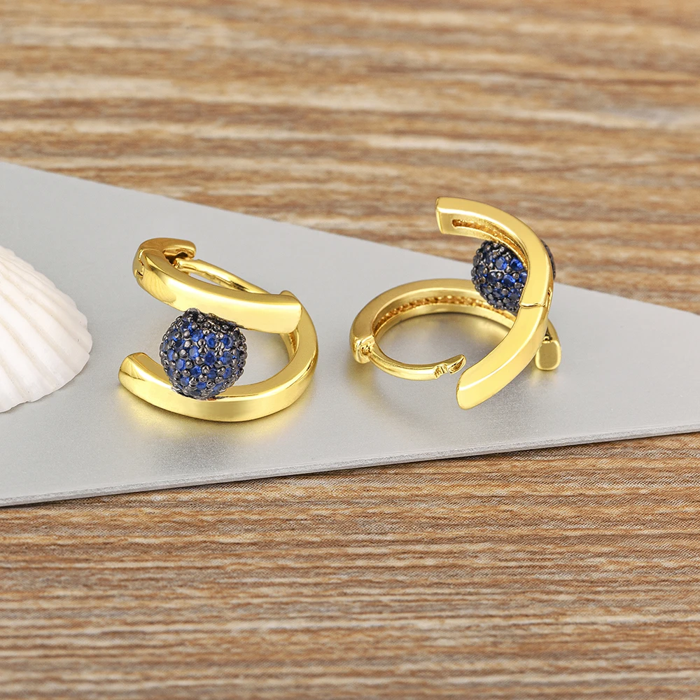 AIBEF необычные серьги-гвоздики из искусственного циркона Женская медная Сфера