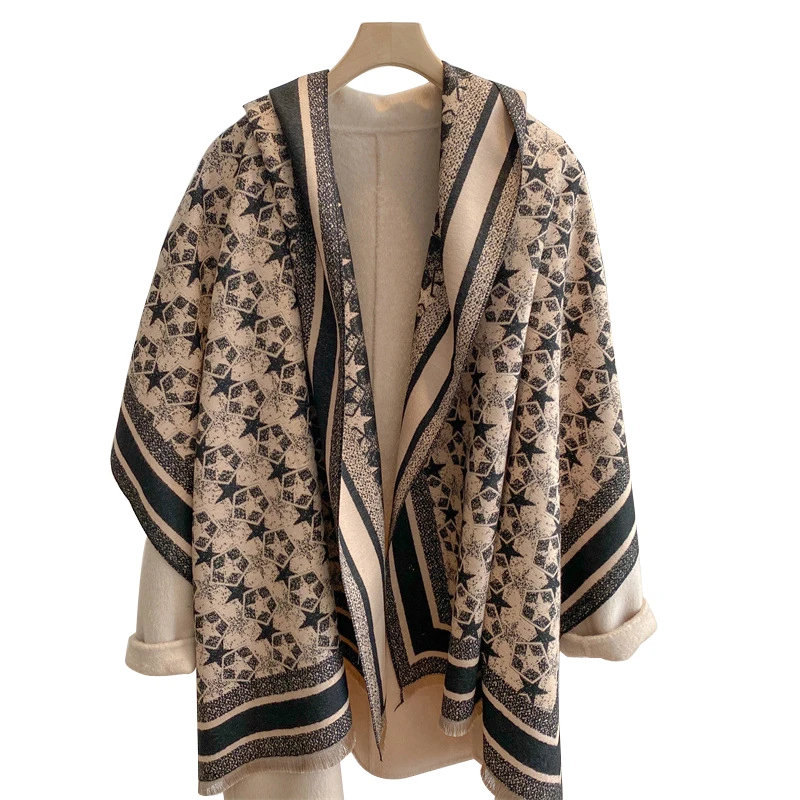 

Design Thick Cashmere Shawl Scarf for Women Winter Warm Blanket Neckercheif Pashmina Head Scarves Wrap Bufanda Poncho Echarpe