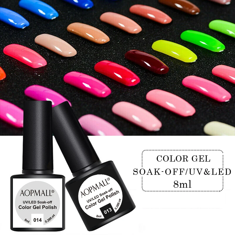 

AOPMALL Gel Nail Polish Colorful Glitter UV Nail Gel Semi Permanent Gel For Manicure Soak off Varnishes Nail Art