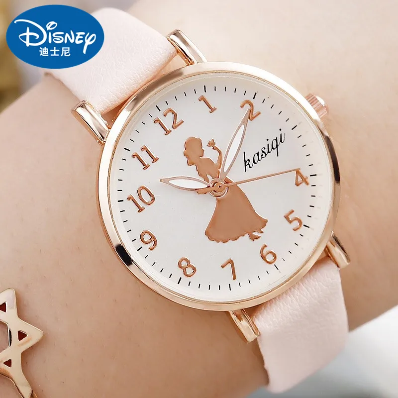 Disney Original Snow White Children Cartoon Quartz WristWatch Girl Young Lady Student Luminous Frozen Princess New Party Relogio