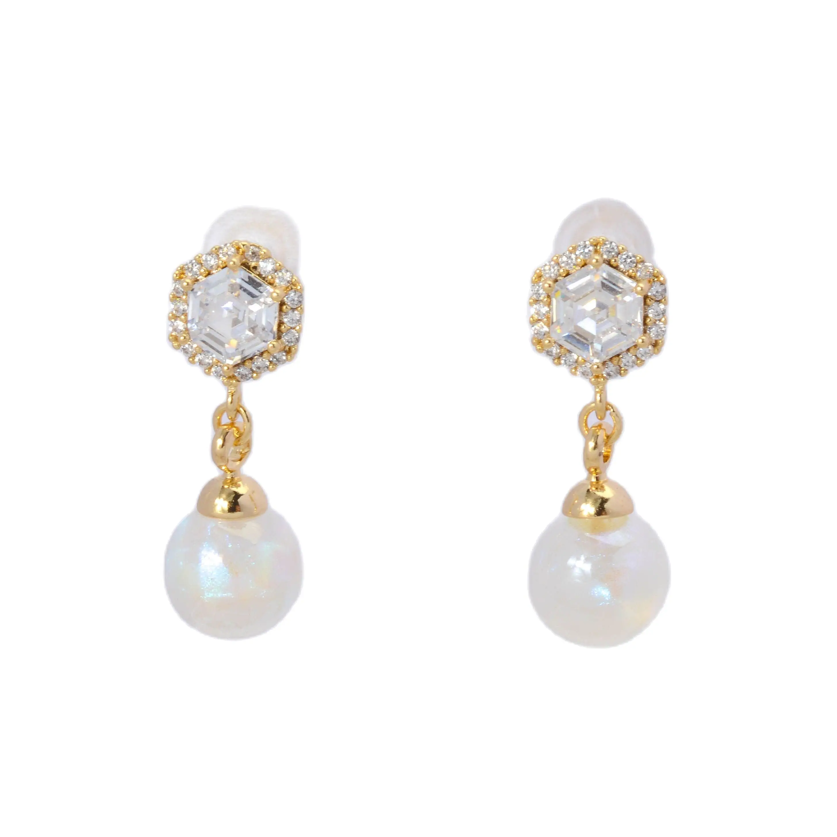 

Charmoment Jewelry Round Nature Pearl Hanging Earrings For Women Girl Temperament Long Dangle Ear Studs Engagement Femal Jewelry