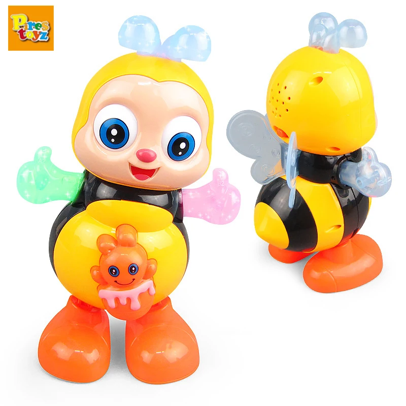 New Electric Dancing Sing Cartoon Bee Lighting Music Animal Plastic Doll Education Toys For Children Kids Boys Girls Gift