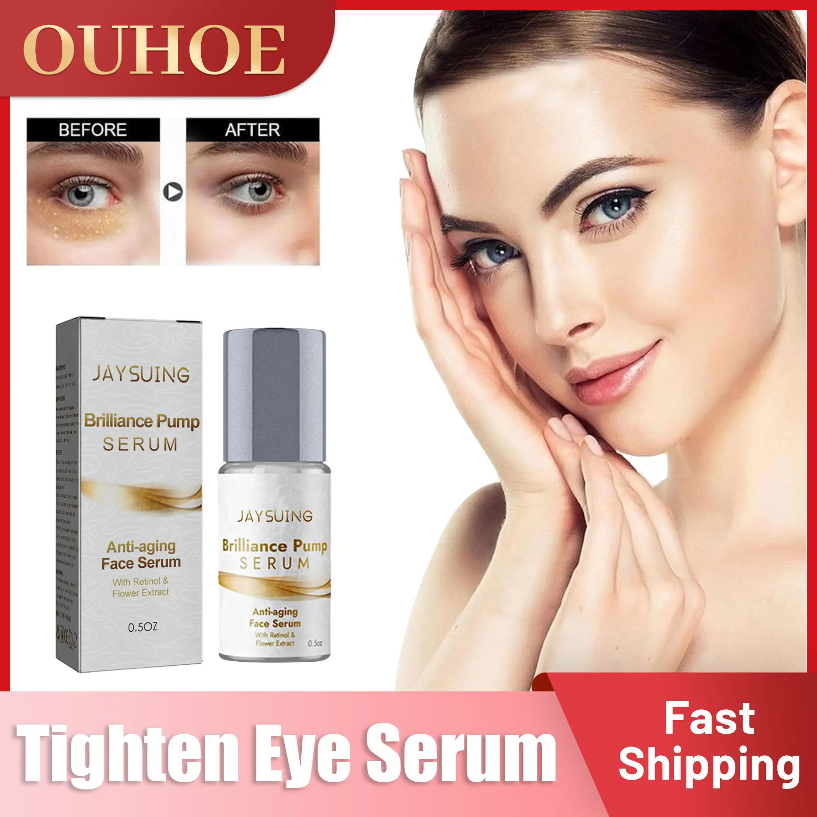 

Eye Firmness Essence Whitening Anti Wrinkles Aging Remove Fine Lines Eyes Bags Puffiness Moisturizing Dark Circles Remover Serum
